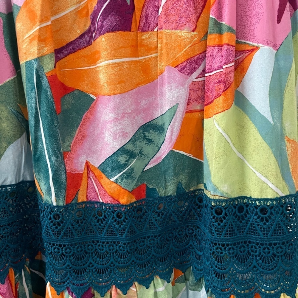 Time and Tru's Tiered Maxi Skirt. Trimmed with romantic lace, this pull-on skirt - Picture 7 of 8